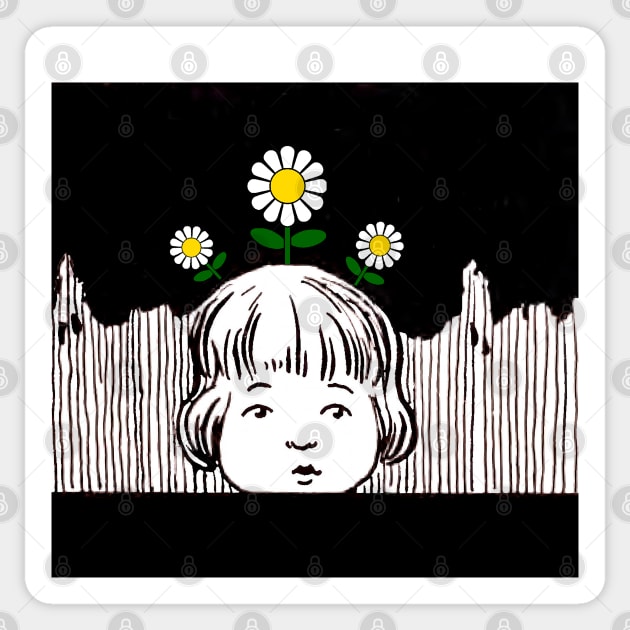 little girl with daisies Sticker by Marccelus